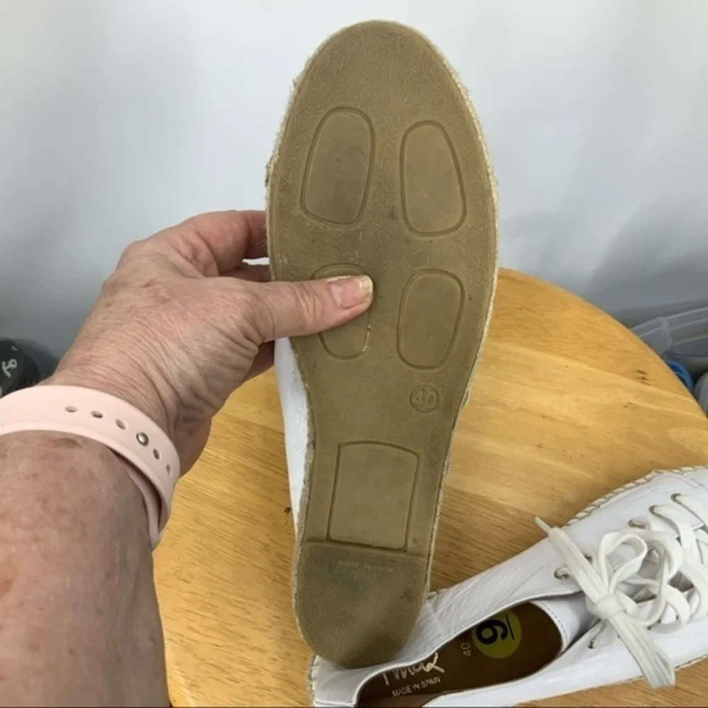 Pima2 White leather espadrille platform sneaker 40